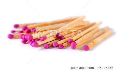 Fire matches pile isolated on white. Object Fire matches pile isolated on white. Object 93976232