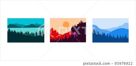 Illustrations of Landscape View Mountain Scenery Illustrations of Landscape View Mountain Scenery 93976922