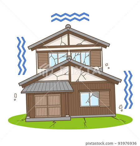 House earthquake house Japanese house illustration 93976936