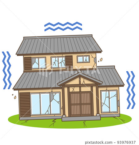 House earthquake house Japanese house illustration 93976937