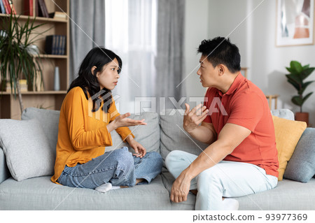 Emotional japanese lovers having quarrel at home Emotional japanese lovers having quarrel at home 93977369