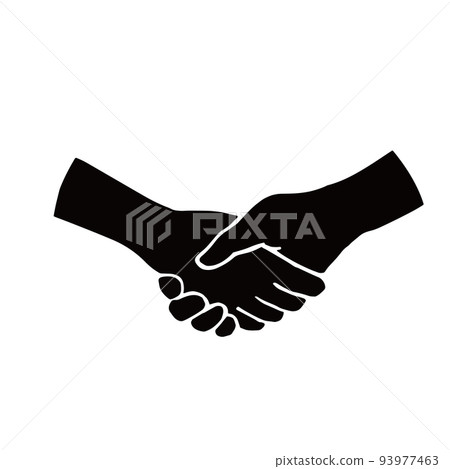 握手剪影圖標黑色 93977463