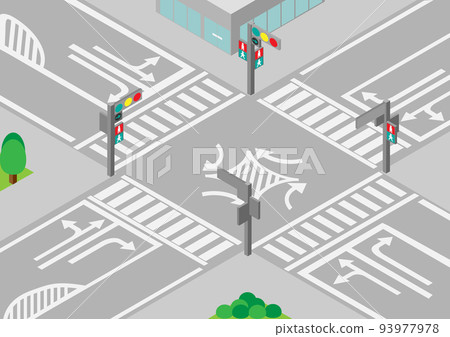 與等距右轉車道的交叉口 93977978