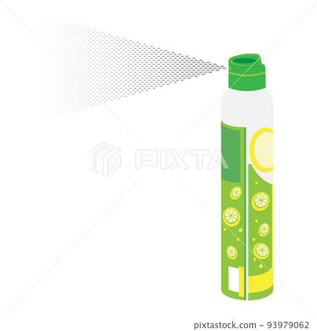 Aerosol spray can, deodorant, cleanser, furniture polish, paint, air freshener, repellent gas spray. Disinfectant icon in aluminum bottle 93979062