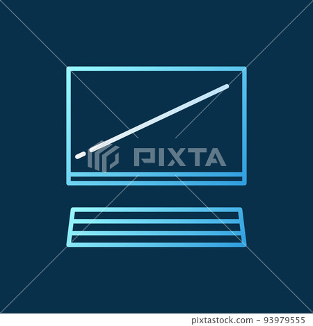Video Game Console with TV vector concept colored linear icon 93979555