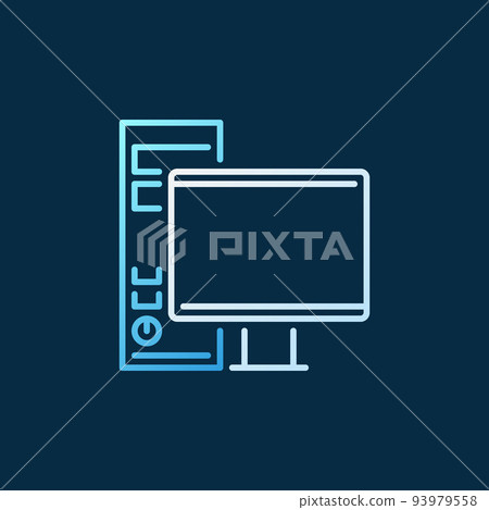 Gaming PC vector colored concept outline icon 93979558