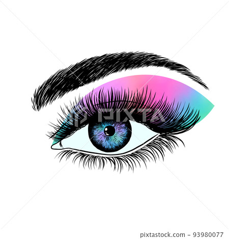 Hand drawn female eye Hand drawn female eye 93980077