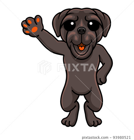 Cute neapolitan mastiff dog cartoon waving hand 93980521