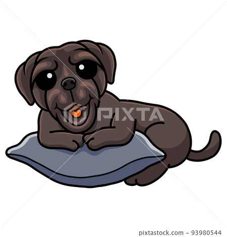 Cute neapolitan mastiff dog cartoon on the pillow 93980544