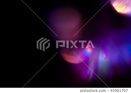 colorful rainbow crystal light leaks on black background 93981707