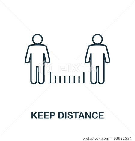 Keep Distance icon. Simple element from new normality collection. Filled monochrome Keep Distance icon for templates, infographics and banners Keep Distance icon. Simple element from new normality collection. Filled monochrome Keep Distance icon for templates, infographics and banners 93982554