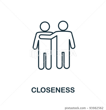 Closeness icon. Simple element from new normality collection. Filled monochrome Closeness icon for templates, infographics and banners Closeness icon. Simple element from new normality collection. Filled monochrome Closeness icon for templates, infographics and banners 93982562