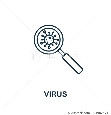 Virus icon. Simple element from new normality collection. Filled monochrome Virus icon for templates, infographics and banners 93982571
