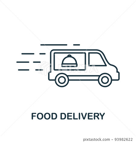 Food Delivery icon. Simple element from new normality collection. Filled monochrome Food Delivery icon for templates, infographics and banners 93982622