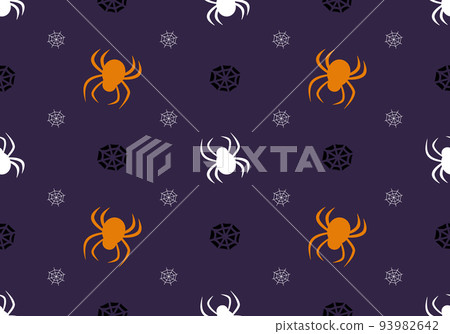 Seamless pattern with spiders and web.... - Stock Illustration ...