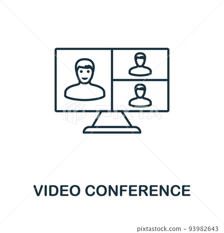 Video Conference icon. Simple element from new normality collection. Filled monochrome Video Conference icon for templates, infographics and banners 93982643