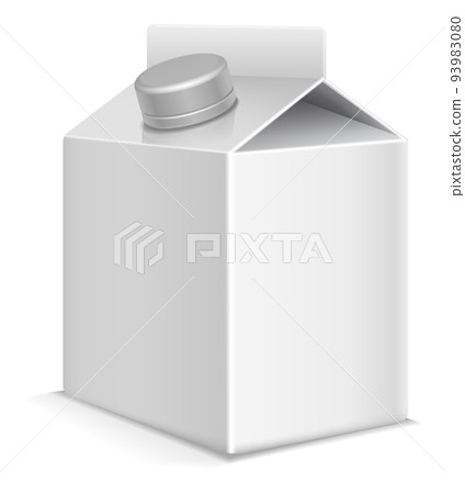 Small milk package. Realistic white carton mockup Small milk package. Realistic white carton mockup 93983080
