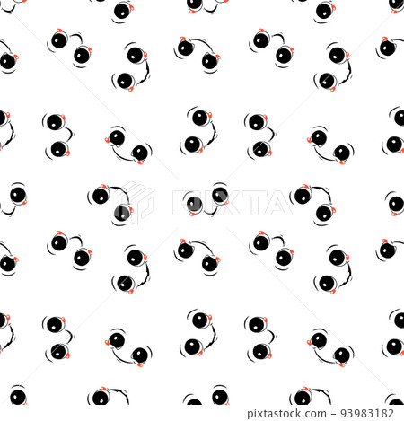 Seamless pattern with faces and happy emotions. Print with joyful and laughing smiles 93983182