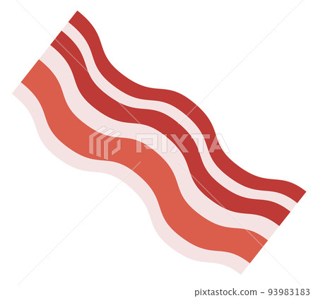Bacon slice flat icon. Cutted pork meat 93983183