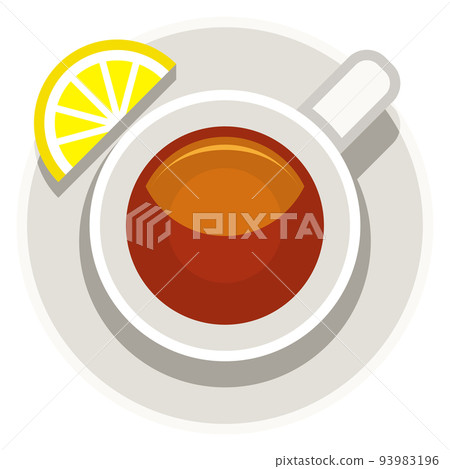 Tea cup top view. Cartoon hot drink icon Tea cup top view. Cartoon hot drink icon 93983196