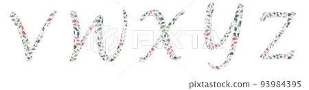 Capital letters for text design, holiday cards, decor and design of text messages, wedding invitations. 93984395