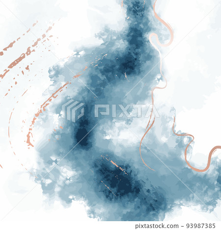 Watercolor blue background with elements of gold splashes. Vector abstract background with marble pattern. Great for backgrounds, websites, postcards, invitations, banners, brochures, brochures Watercolor blue background with elements of gold splashes. Vector abstract background with marble pattern. Great for backgrounds, websites, postcards, invitations, banners, brochures, brochures 93987385
