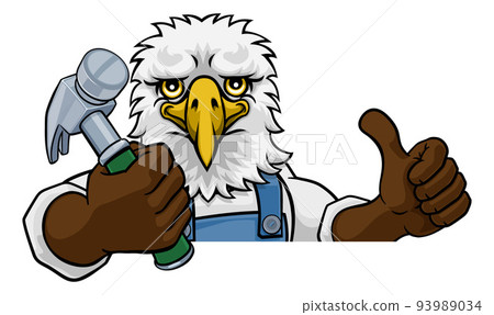 Eagle Carpenter Handyman Builder Holding Hammer Eagle Carpenter Handyman Builder Holding Hammer 93989034