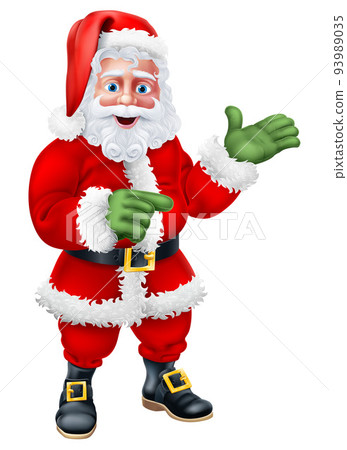 Santa Claus Father Christmas Cartoon Pointing Santa Claus Father Christmas Cartoon Pointing 93989035