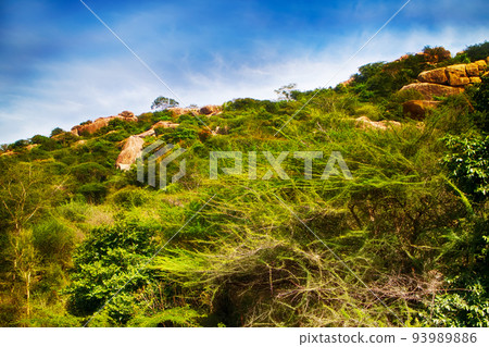 fantasy world. Fabulous unusual mountain landscape fantasy world. Fabulous unusual mountain landscape 93989886