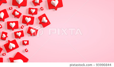 Social media marketing template with copyspace. 3d render 93990844