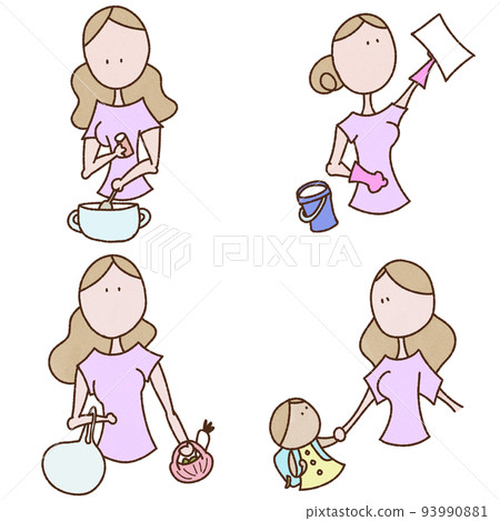 mother lifestyle set illustration mother lifestyle set illustration 93990881