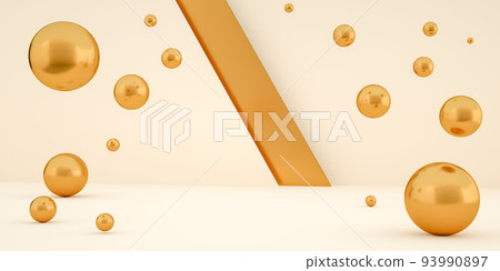 3d render, abstract and modern minimalist background with golden spheres 3d render, abstract and modern minimalist background with golden spheres 93990897