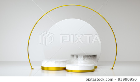 Abstract white background with geometric shape stage for product. minimal concept. 3d rendering Abstract white background with geometric shape stage for product. minimal concept. 3d rendering 93990950