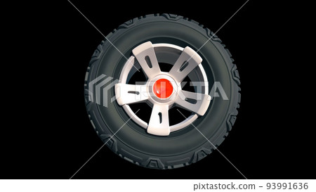 Tyre wheels 3D render 93991636
