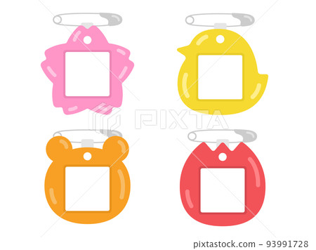 Nursery school name tag illustration set 93991728