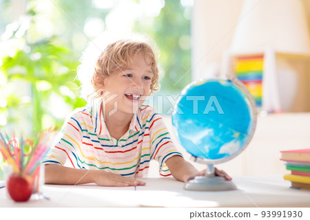 Kids doing homework. Children go back to school. Kids doing homework. Children go back to school. 93991930