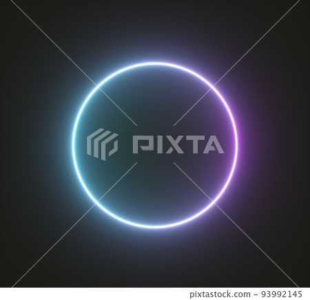 Shiny neon circle frame shapes. 3d render Shiny neon circle frame shapes. 3d render 93992145