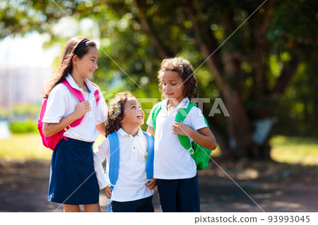 Kids back to school. Group of children. 93993045