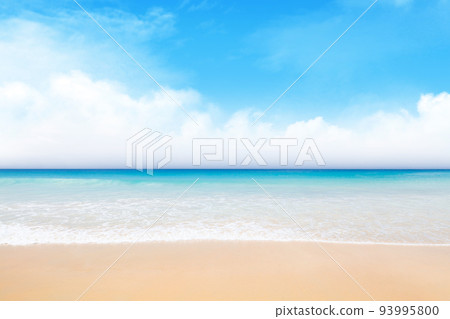 Sea, sand beach and sunny sky landscape 93995800