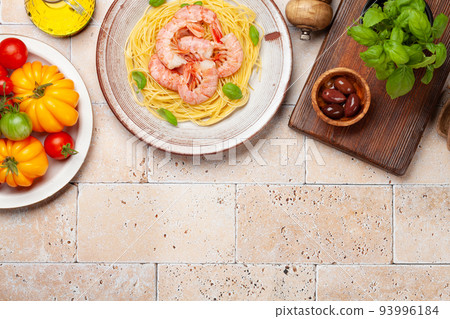 Pasta with shrimps Pasta with shrimps 93996184