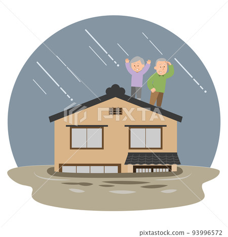 日式獨立屋 14位老人在屋子被淹時在屋頂尋求幫助 93996572