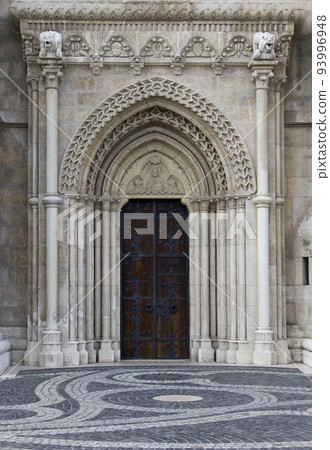 Matthias Church in Budapest. Gate of the Matthias Church. Matthias Church in Budapest. Gate of the Matthias Church. 93996948