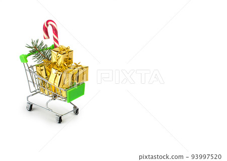 Gift Box Isolated White Christmas Present Copy Space Stock Photo