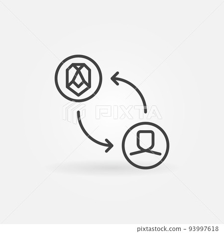 Face Swap linear vector concept minimal icon Face Swap linear vector concept minimal icon 93997618