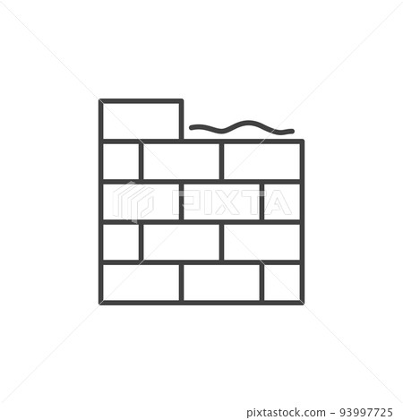 Masonry vector concept simple icon in thin line style 93997725