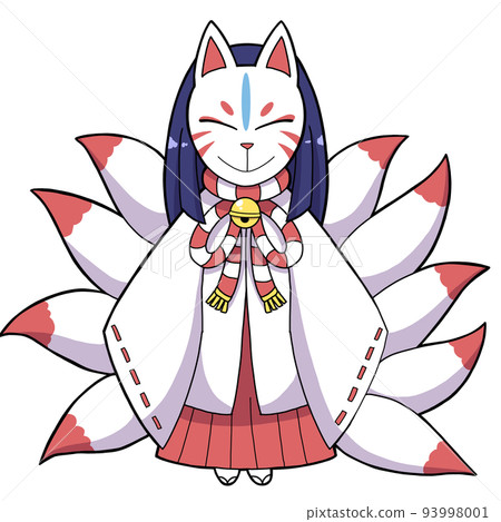 Fox shrine maiden, nine tails - Stock Illustration [93998001] - PIXTA