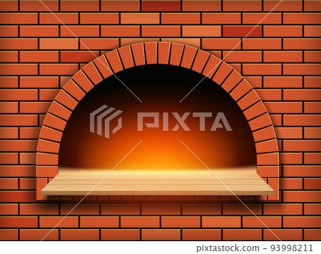 Traditional brick wood burning oven for baking... - Stock Illustration ...