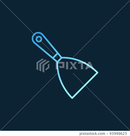 Spatula vector blue linear icon on dark background Spatula vector blue linear icon on dark background 93998623