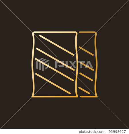 Bags of cement vector linear creative icon or symbol 93998627