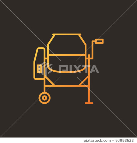 Concrete mixer vector colored linear icon - Mixer Cement sign Concrete mixer vector colored linear icon - Mixer Cement sign 93998628